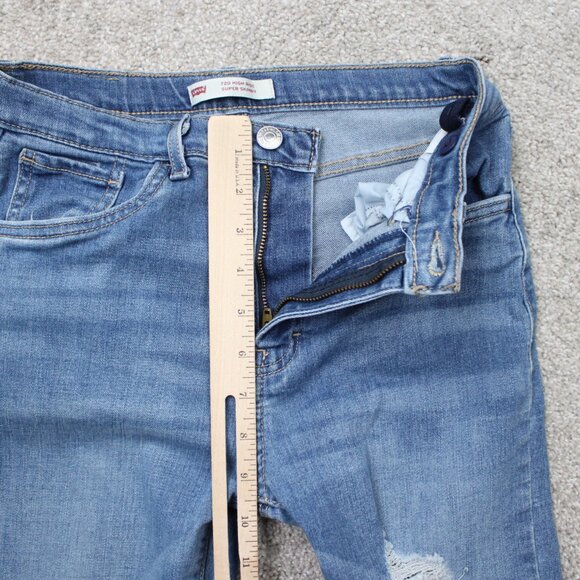 Levi’s Jeans Womens 16 Blue 720 High Rise Super Skinny Distressed Denim (26x27) - Picture 9 of 13
